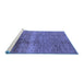 Sideview of Machine Washable Solid Blue Modern Rug, wshurb1164blu