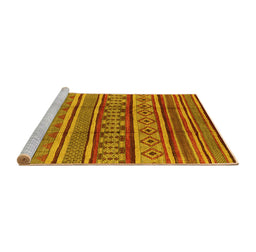 Sideview of Machine Washable Oriental Yellow Industrial Rug, wshurb1165yw
