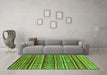 Machine Washable Oriental Green Industrial Area Rugs in a Living Room,, wshurb1165grn