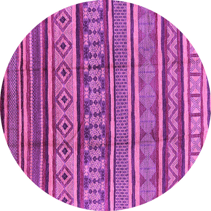 Round Machine Washable Oriental Purple Industrial Area Rugs, wshurb1165pur