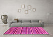 Machine Washable Oriental Pink Industrial Rug in a Living Room, wshurb1165pnk