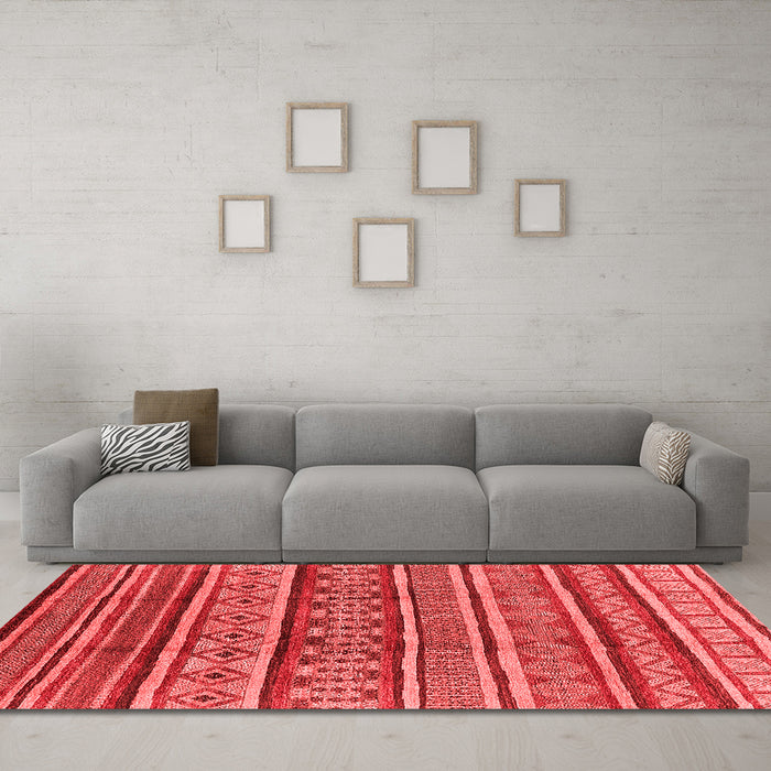 Industrial Red Washable Rugs
