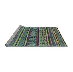 Sideview of Machine Washable Oriental Light Blue Industrial Rug, wshurb1165lblu