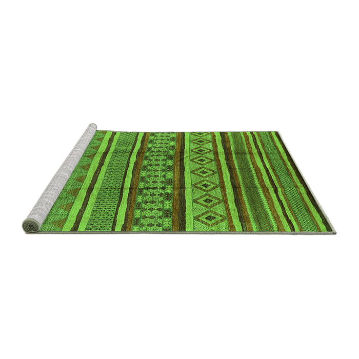 Sideview of Machine Washable Oriental Green Industrial Area Rugs, wshurb1165grn