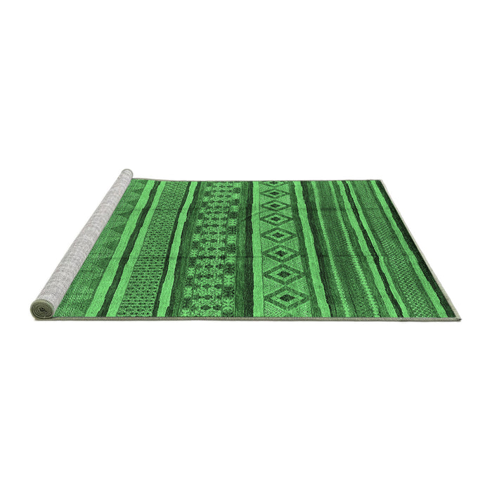 Sideview of Machine Washable Oriental Emerald Green Industrial Area Rugs, wshurb1165emgrn