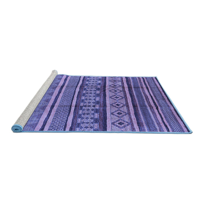 Sideview of Machine Washable Oriental Blue Industrial Rug, wshurb1165blu
