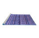 Sideview of Machine Washable Oriental Blue Industrial Rug, wshurb1165blu