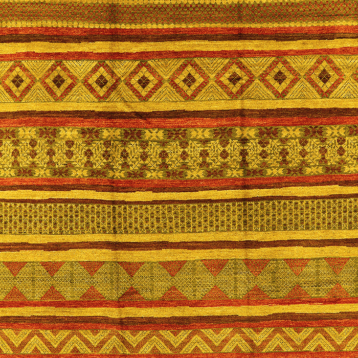 Machine Washable Oriental Yellow Industrial Rug, wshurb1165yw