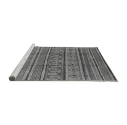 Sideview of Machine Washable Oriental Gray Industrial Rug, wshurb1165gry