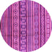 Round Oriental Purple Industrial Rug, urb1165pur