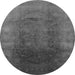 Round Machine Washable Oriental Gray Industrial Rug, wshurb1166gry