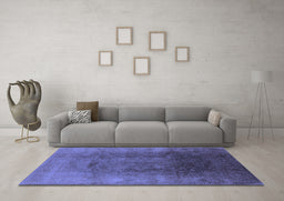 Machine Washable Oriental Blue Industrial Rug in a Living Room, wshurb1166blu