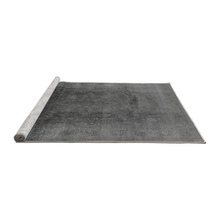 Sideview of Machine Washable Oriental Gray Industrial Rug, wshurb1166gry