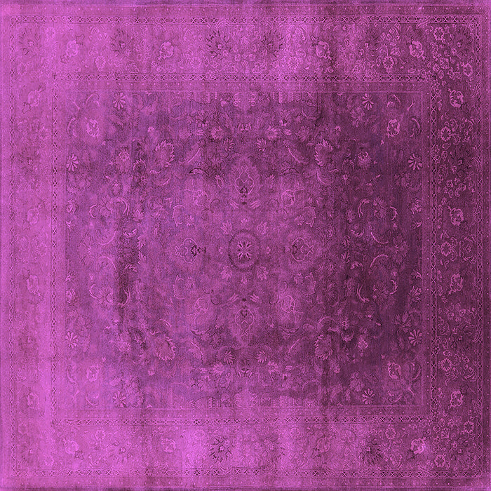 Square Machine Washable Oriental Purple Industrial Area Rugs, wshurb1166pur