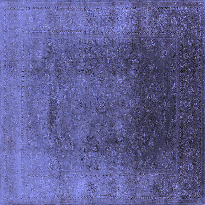 Square Oriental Blue Industrial Rug, urb1166blu
