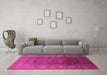 Machine Washable Oriental Pink Industrial Rug in a Living Room, wshurb1166pnk