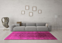 Machine Washable Oriental Pink Industrial Rug, wshurb1166pnk