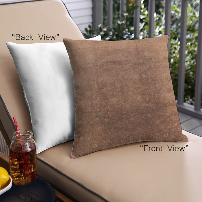 Front View of Mid-Century Modern Urban Square Chocolate Brown Throw Pillow, 18 inch by 18 inch, pwurb1166