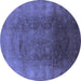 Round Oriental Blue Industrial Rug, urb1166blu