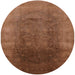 Round Machine Washable Industrial Modern Chocolate Brown Rug, wshurb1166