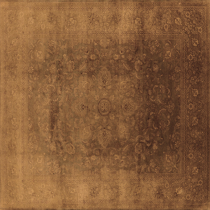 Square Machine Washable Oriental Brown Industrial Rug, wshurb1166brn