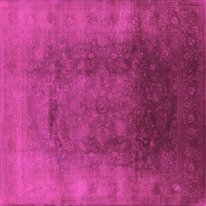 Square Machine Washable Oriental Pink Industrial Rug, wshurb1166pnk
