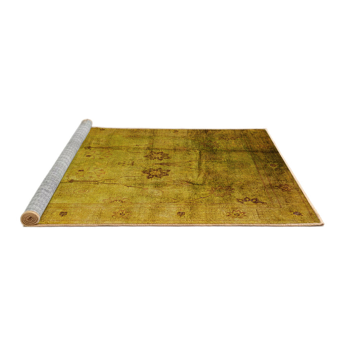 Sideview of Machine Washable Industrial Modern Dark Bisque Brown Rug, wshurb1167