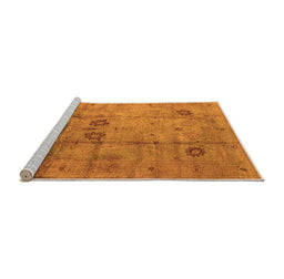 Sideview of Machine Washable Oriental Orange Industrial Area Rugs, wshurb1167org