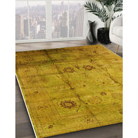 Mid-Century Modern Dark Bisque Brown Oriental Rug, urb1167