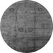 Round Oriental Gray Industrial Rug, urb1167gry