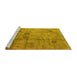 Sideview of Machine Washable Oriental Yellow Industrial Rug, wshurb1167yw