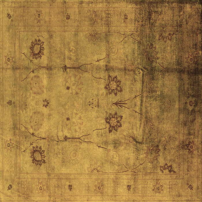 Square Oriental Brown Industrial Rug, urb1167brn