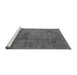 Sideview of Machine Washable Oriental Gray Industrial Rug, wshurb1167gry