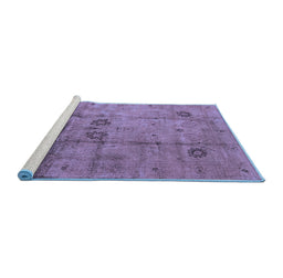 Sideview of Machine Washable Oriental Blue Industrial Rug, wshurb1167blu