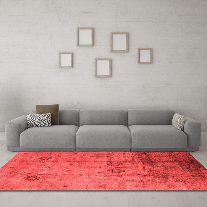 Industrial Red Washable Rugs