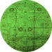 Round Oriental Green Industrial Rug, urb1167grn