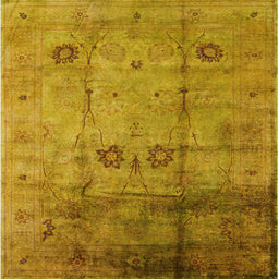 Square Mid-Century Modern Dark Bisque Brown Oriental Rug, urb1167