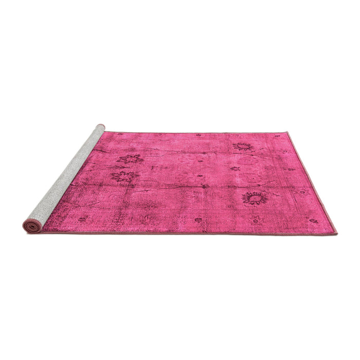 Sideview of Machine Washable Oriental Pink Industrial Rug, wshurb1167pnk