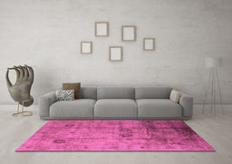 Machine Washable Oriental Purple Industrial Area Rugs in a Living Room, wshurb1167pur