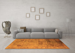 Machine Washable Oriental Orange Industrial Area Rugs in a Living Room, wshurb1167org