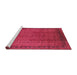 Sideview of Machine Washable Industrial Modern Red Rug, wshurb1168