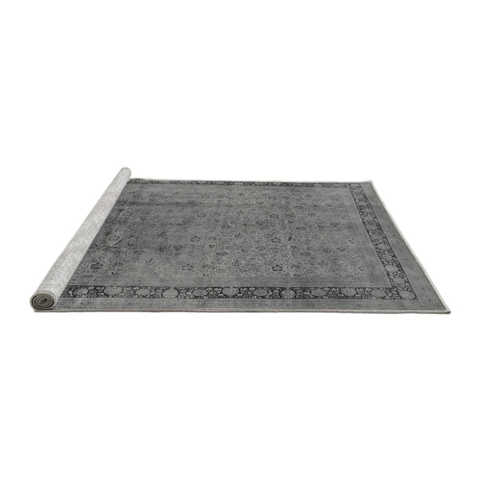 Sideview of Machine Washable Persian Gray Bohemian Rug, wshurb1168gry