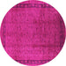 Round Persian Pink Bohemian Rug, urb1168pnk