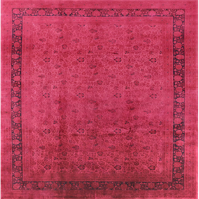 Square Machine Washable Industrial Modern Red Rug, wshurb1168