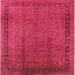 Square Machine Washable Industrial Modern Red Rug, wshurb1168