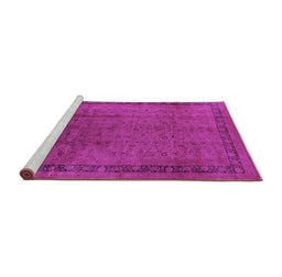 Sideview of Machine Washable Persian Purple Bohemian Area Rugs, wshurb1168pur