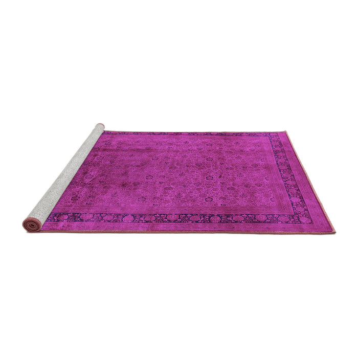 Sideview of Machine Washable Persian Purple Bohemian Area Rugs, wshurb1168pur