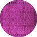 Round Persian Purple Bohemian Rug, urb1168pur