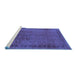 Sideview of Machine Washable Persian Blue Bohemian Rug, wshurb1168blu