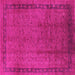 Square Machine Washable Persian Pink Bohemian Rug, wshurb1168pnk